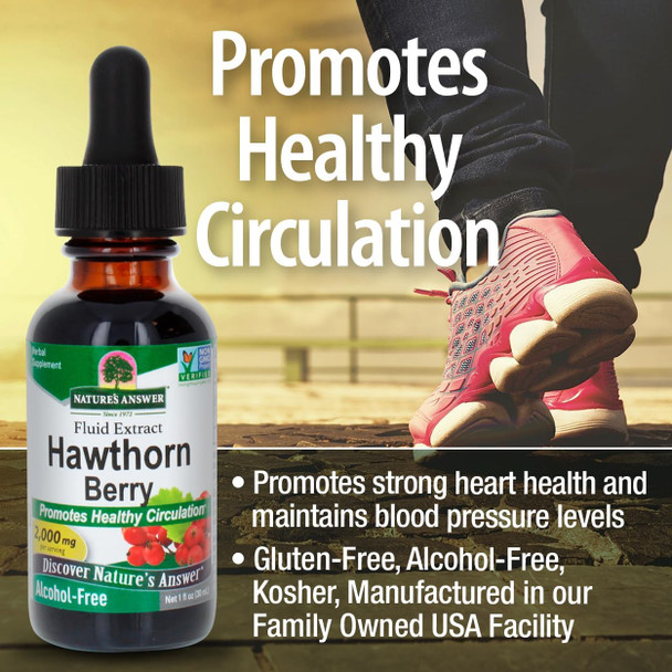 Hawthorne, Alcohol-Free, 2000 mg, 1 fl oz (30 ml) - Nature's Answer