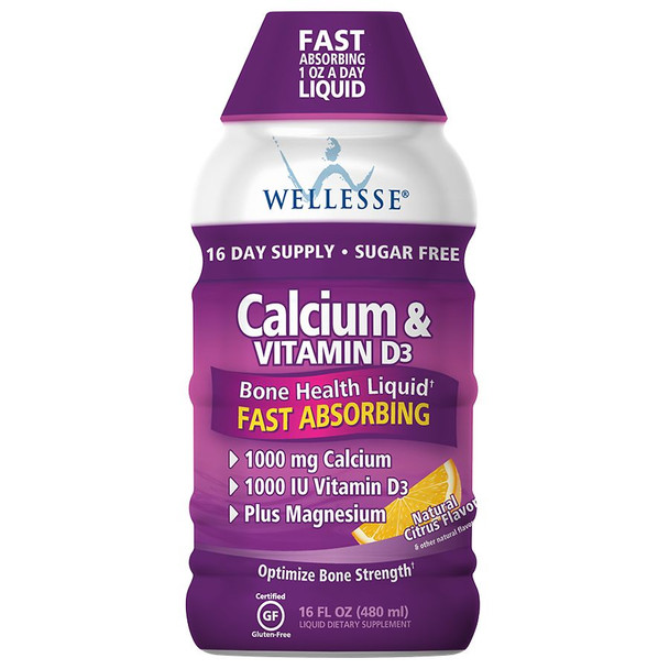 Calcium & Vitamin D3 Liquid Dietary Supplement Citrus