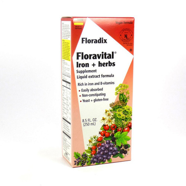 FLORAVITAL IRON & HERBS GLUTEN & YEAST-FREE 8.5 OZ.