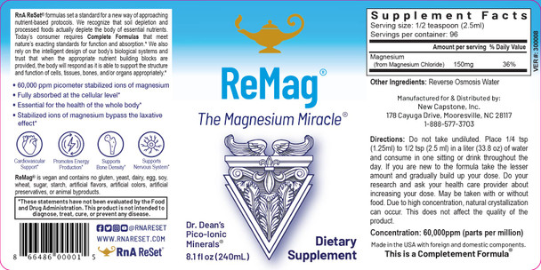 ReMag Liquid Magnesium (8 oz) by RnA ReSet Pro