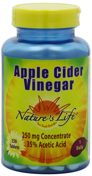 Nature's Life Apple Cider Vinegar, 250 Mg, 35 % Acetic Acid | 250 Tablets