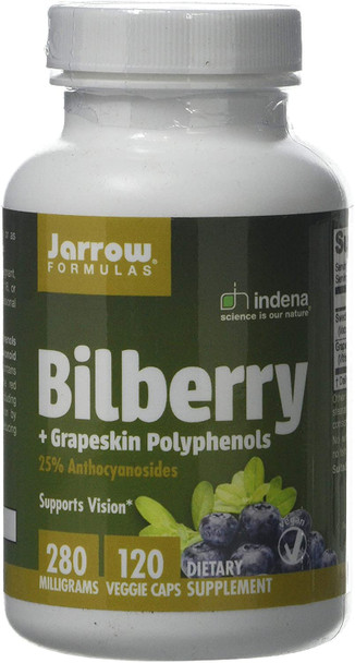 Jarrow Formulas Bilberry + Grapeskin Polyphenols - 120 Vcaps, 120 Capsules