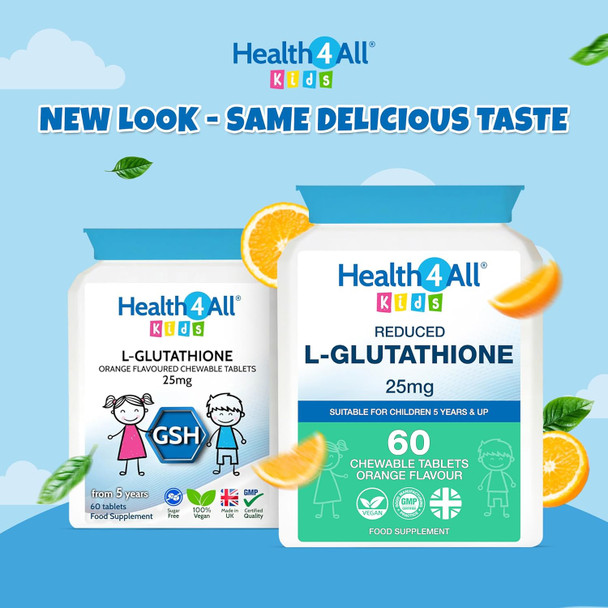 Health4All Kids L-Glutathione 25mg 60 Chewable Tablets