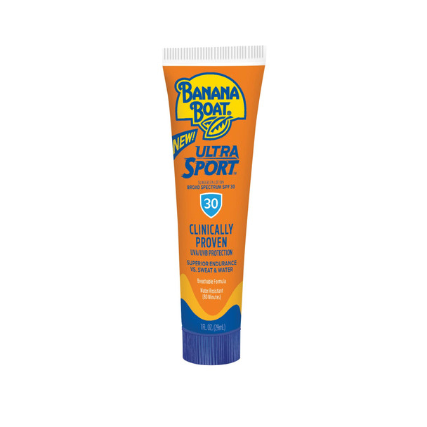 Banana Boat Ultra Sport Reef Friendly Sunscreen Lotion, Broad Spectrum SPF 30, 1 Ounce TSA Approved, Pack of 24