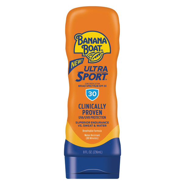 Banana Boat Ultra Sport Sunscreen Lotion, Broad Spectum SPF 30, 8 Fl Oz
