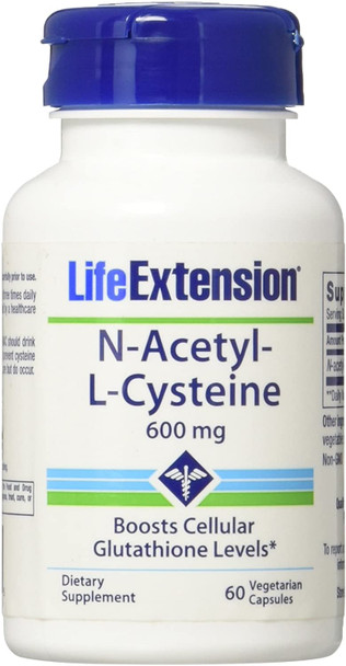 Life Extension N-Acetyl-L-Cysteine (NAC) - 60 - 600mg Veggie Caps