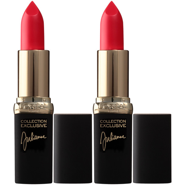 L'Oreal Paris Cosmetics Color Riche Collection Exclusive Lipstick, 401 Julianne's Red, 2 Count