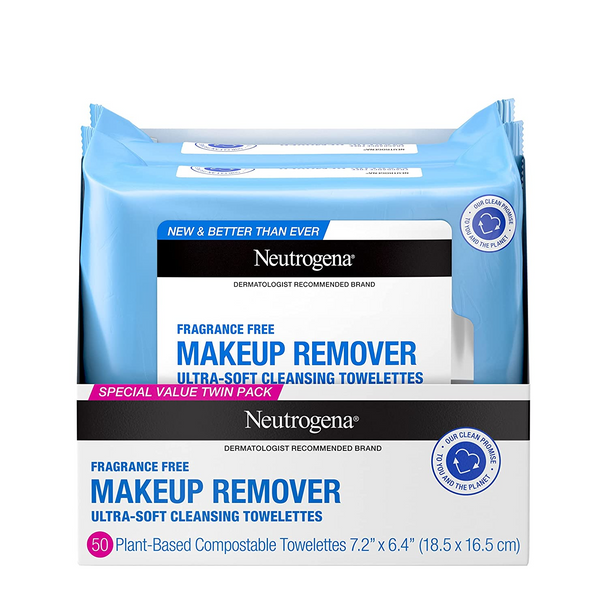 Neutrogena Cleansing Fragrance Free Makeup Remover Facial Wipes, 25 Count, 2 Pack