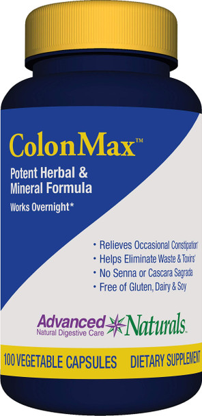 Advanced Naturals Colonmax Caps, 100 Count, Blue and White (16900)