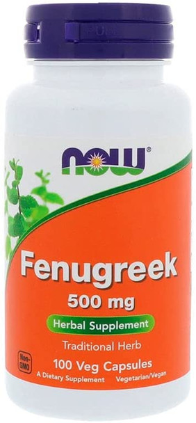 NOW 500mg Fenugreek 100 Veg Capsules, Pack of 1