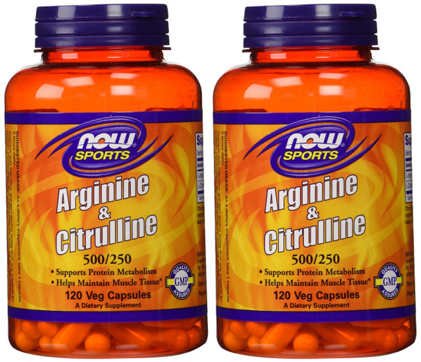 Arginine & Citrulline 500/250mg - 120 Capsules (2 Pack)