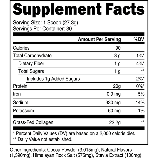 Transparent Labs Grass-Fed Collagen Hydrolysate Chocolate 30 servings