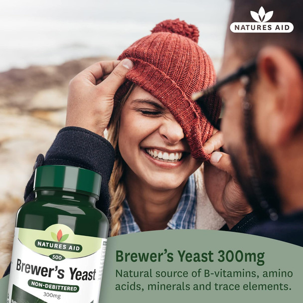 Natures Aid Brewers Yeast, 300 Mg, 500 Tablets (Natural Source Of B-Vitamins, Amino Acids, Minerals And Trace Elements, Vegan Society Approved, Made In The Uk)