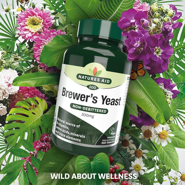 Natures Aid Brewers Yeast, 300 Mg, 500 Tablets (Natural Source Of B-Vitamins, Amino Acids, Minerals And Trace Elements, Vegan Society Approved, Made In The Uk)