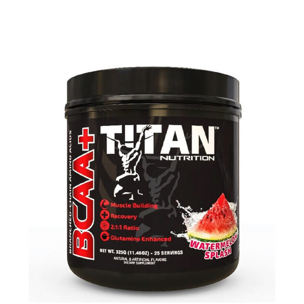 Titan BCAA+ Powder - Branched-Chain Amino Acid + Glutamine 50 Servings - Watermelon Splash+