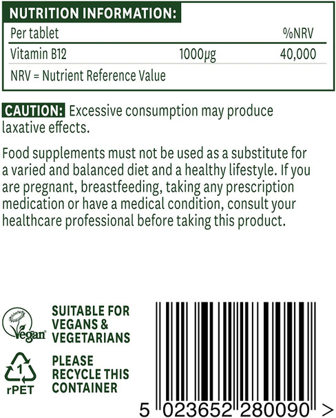 Natures Aid Vitamin B12 Tablets 1000Ug Pack Of 90