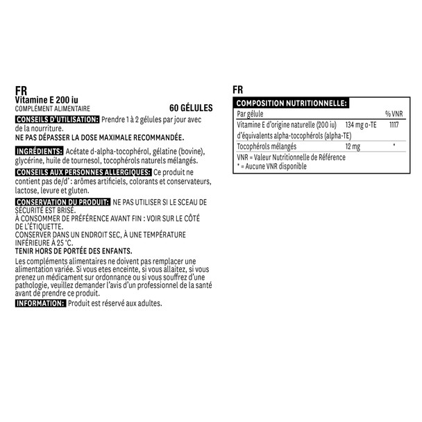 Natures Aid Vitamin E 200iu 60 Softgels (Natural Source Vitamin E Protects Cells from Oxidative Stress Made in the UK)