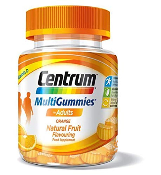 Centrum Multivitamin & Mineral Multigummies, Orange Natural Fruit Flavouring, Includes Essential Vitamins D, B12 & C, 30 Chewable Gummies