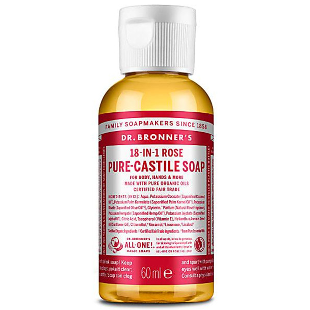 Dr Bronner's Magic Soaps 18-in-1 Hemp Rose Pure-Castile Liquid Soap