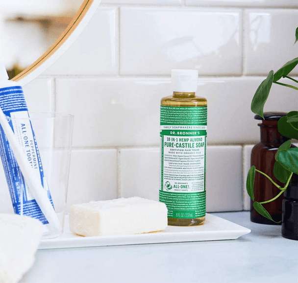 Dr Bronner's Magic Soaps 18-in-1 Hemp Almond Pure-Castile Liquid Soap