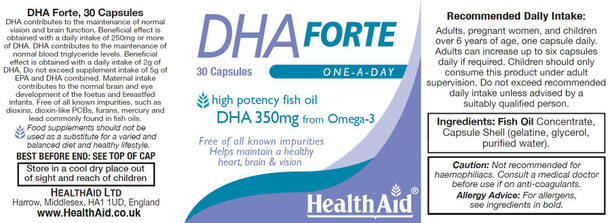 Health Aid DHA Forte 350mg 30's