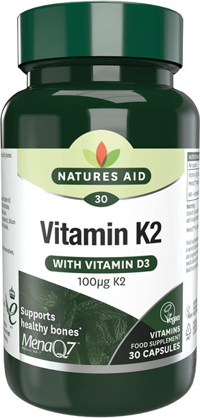 Natures Aid Vitamin K2 Capsules - Pack of 30