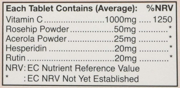 HealthAid Vitamin C 1000mg - Prolong Release - 30 Vegan Tablets