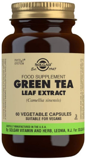 Solgar Green Tea Leaf Extract Vegetable Capsules - Pack of 60
