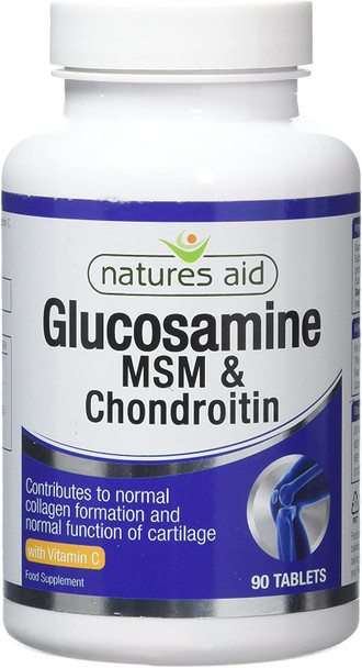 Natures Aid Glucosamine, MSM and Chondroitin, with Vitamin C, 90 Tablets