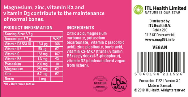 MAG365 MAG 365 Bone Formulation Natural 180g