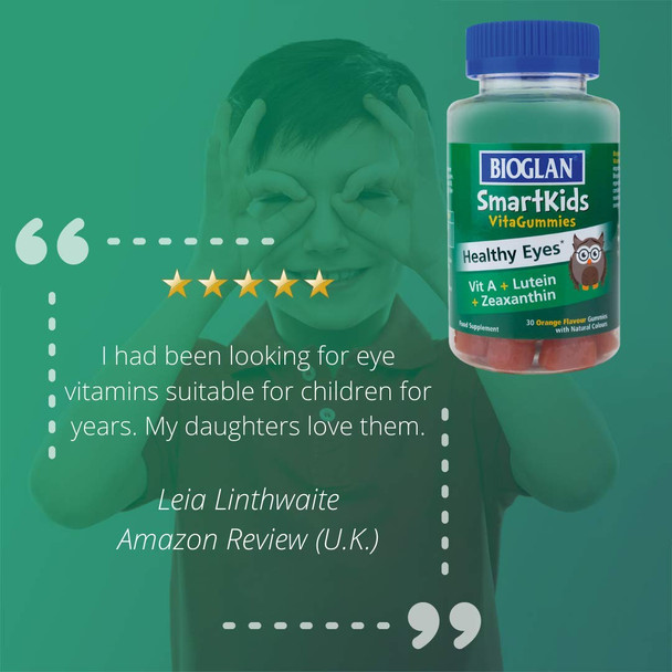 Bioglan SmartKids Healthy Eyes | Vitamin A | Lutein | Zeaxanthin | 30 Gummies