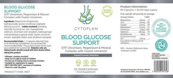 Cytoplan Blood Glucose Support 60'S