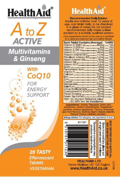 Health Aid A To Z Active 20'S