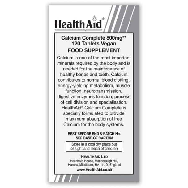 Health Aid Calcium Complete 800mg 120's