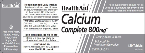 Health Aid Calcium Complete 800mg 120's