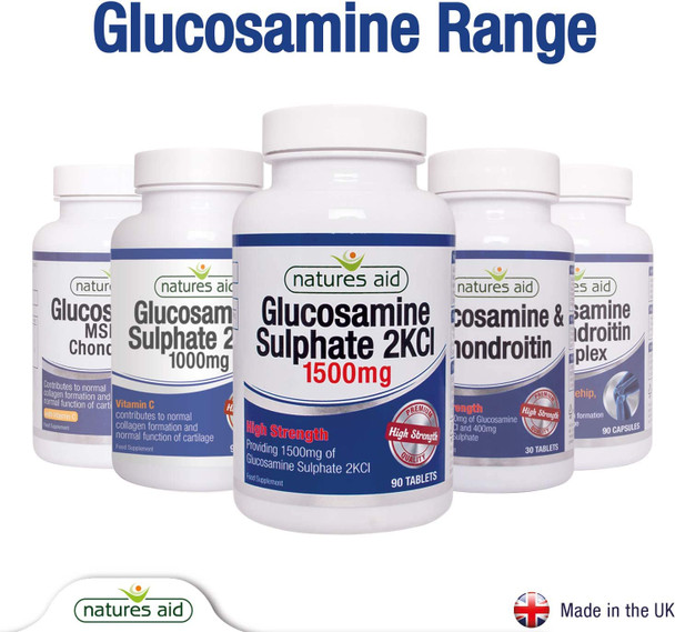 Natures Aid Glucosamine Sulphate 1500 mg, High Strength, Salt Free, 90 Tablets