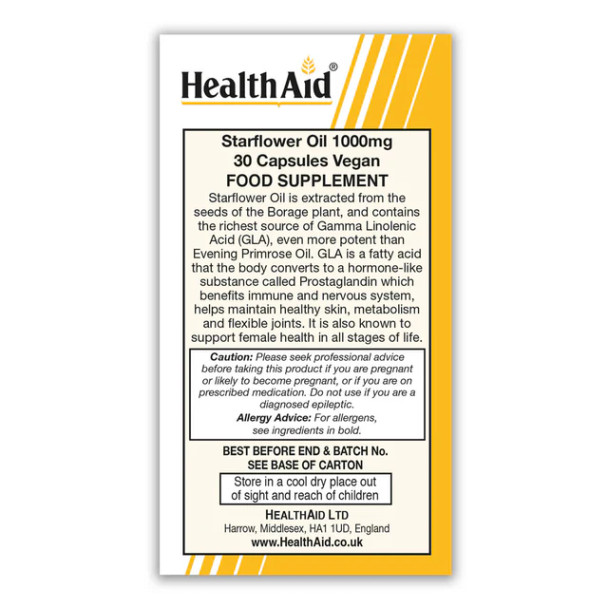 Health Aid Starflower Oil 1000mg 60's
