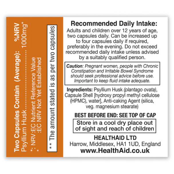 Health Aid Psyllium Husk 1000mg 60's