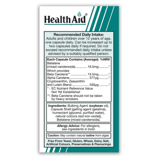 Health Aid Beta-Carotene 23,000iu 30's