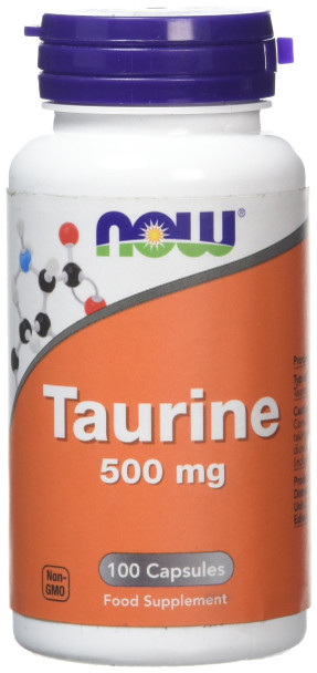 Now Foods Taurine Supplement Capsules, 500 mg, 100-Count