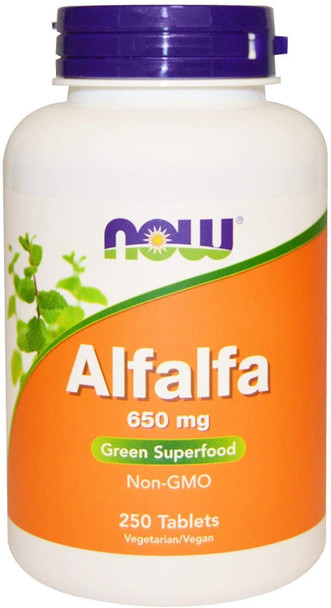 Now Foods Alfalfa, 650mg, 250 Tablets Now Foods Alfalfa, 650mg, 250 Tablets