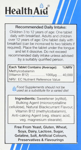 HealthAid Methylcobalamin Metcobin, 1000 mcg