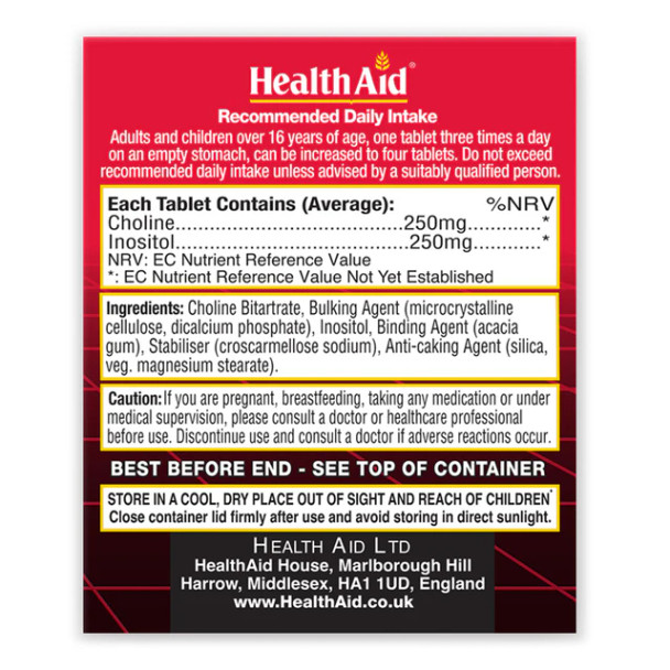 Health Aid Choline & Inositol (Maximum Power) 60's