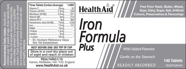 Health Aid Iron Formula Plus 100'S