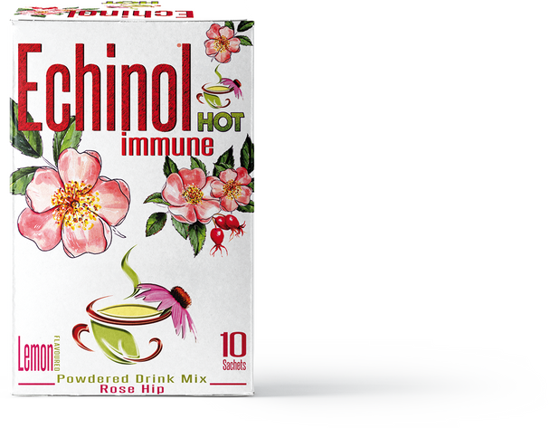 Echinol Hot Immune Powdered Drink Mix Lemon Flavoured with Rosehip 10's