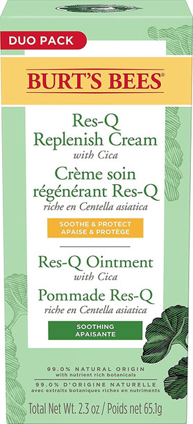 Burt's Bees 100% Natural Multipurpose Res-Q Ointment and Cream, Twin Pack