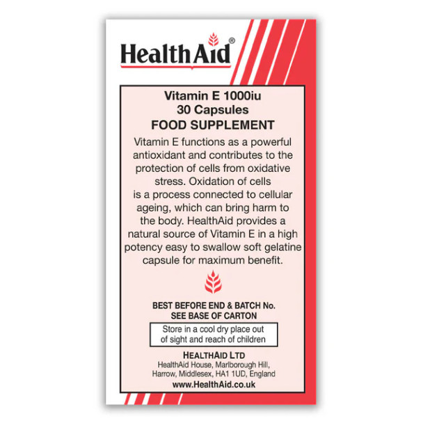 Health Aid Vitamin E 1000iu