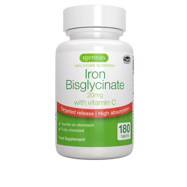 Igennus Iron Bisglycinate 20Mg With Vitamin C 180'S