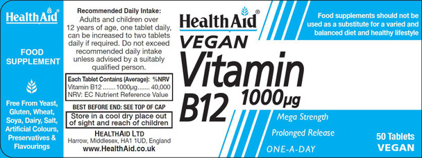 Health Aid Vegan Vitamin B12 1000ug