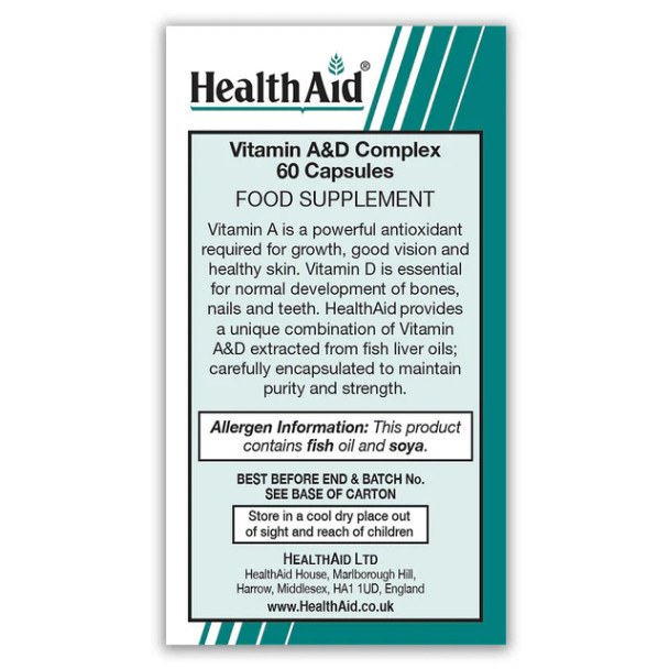 Health Aid Vit A&D Complex 60's Health Aid Vit A&D Complex 60's